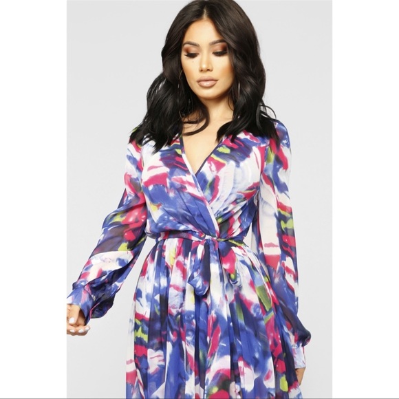 Royal Blue Multi Maxi Dress - Picture 3 of 4